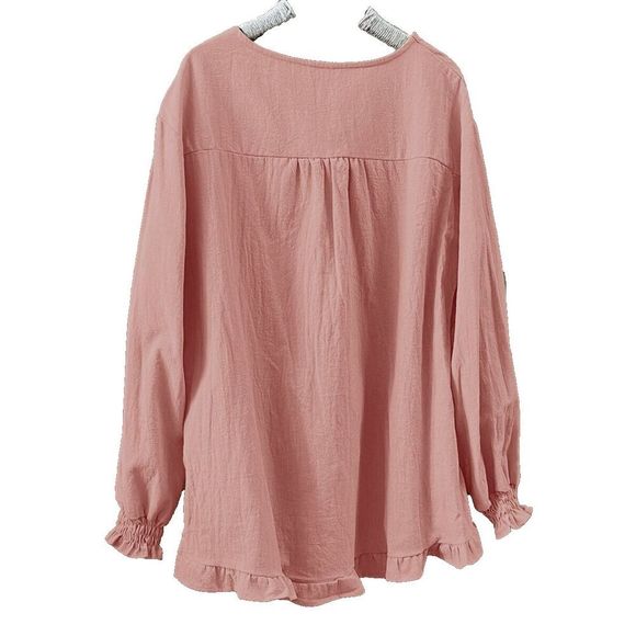 Pantalon Pink Puff Sleeve Hi Low Top Women size XXL - Picture 2 of 3